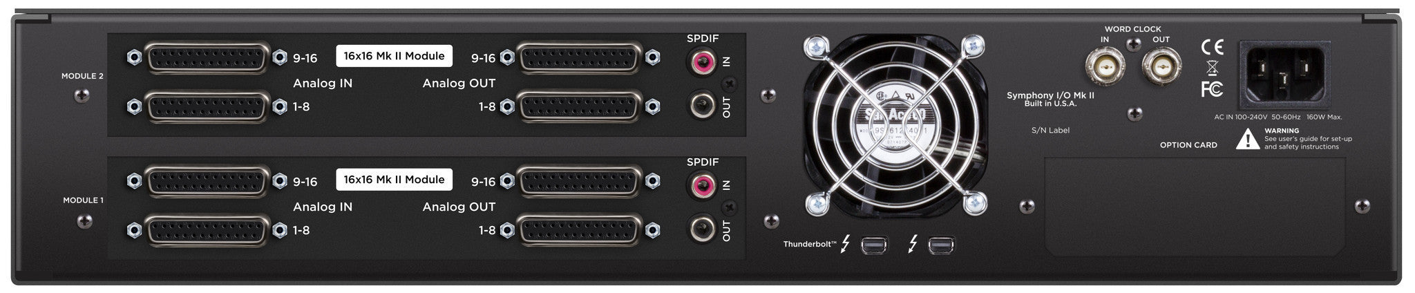 Apogee Symphony I/O MKII Thunderbolt Chassis with 16 Analog In+16 Analog Out+16 Analog In+16 Analog Out