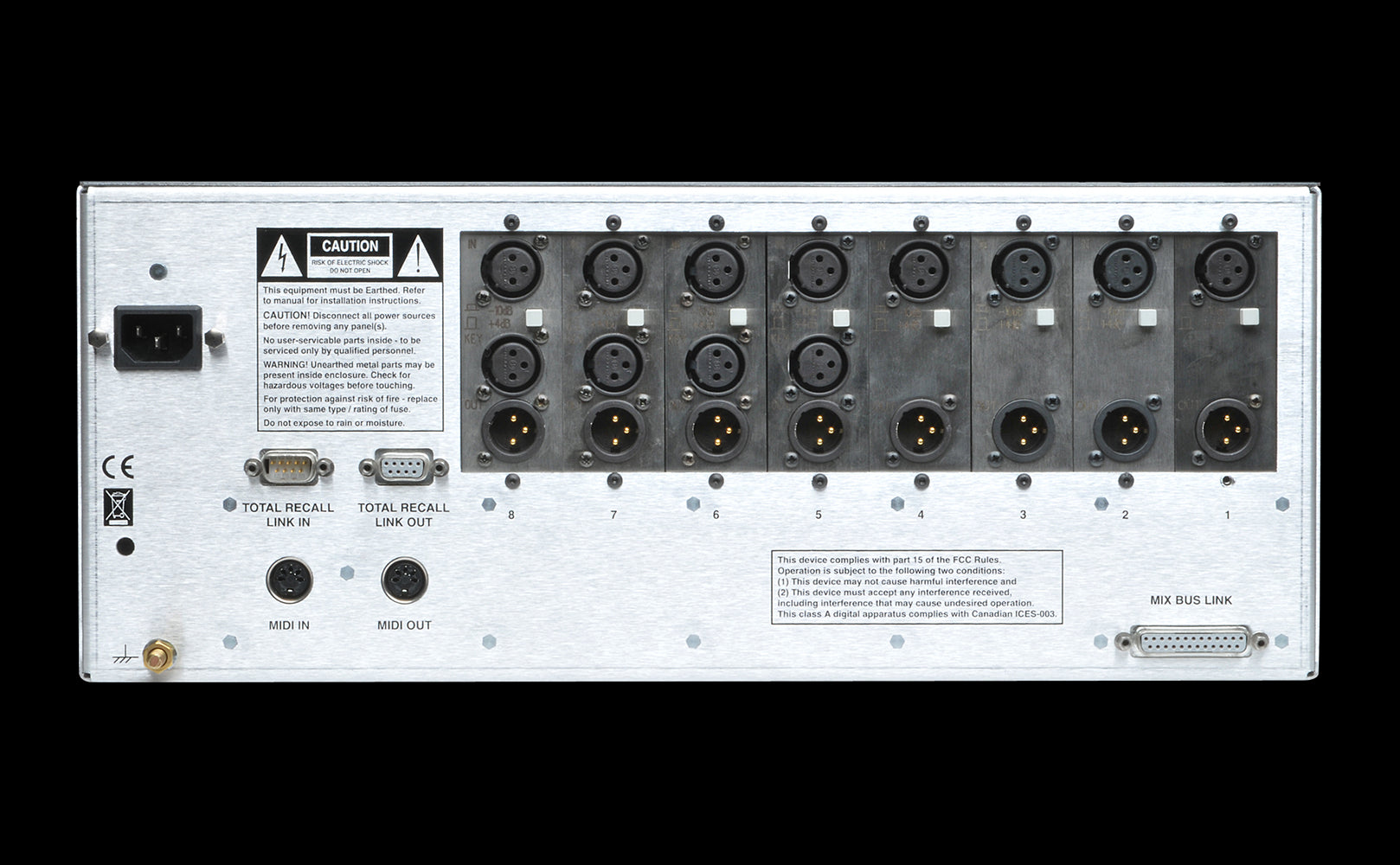 Solid State Logic X-Rack with 8 Dynamics Modules