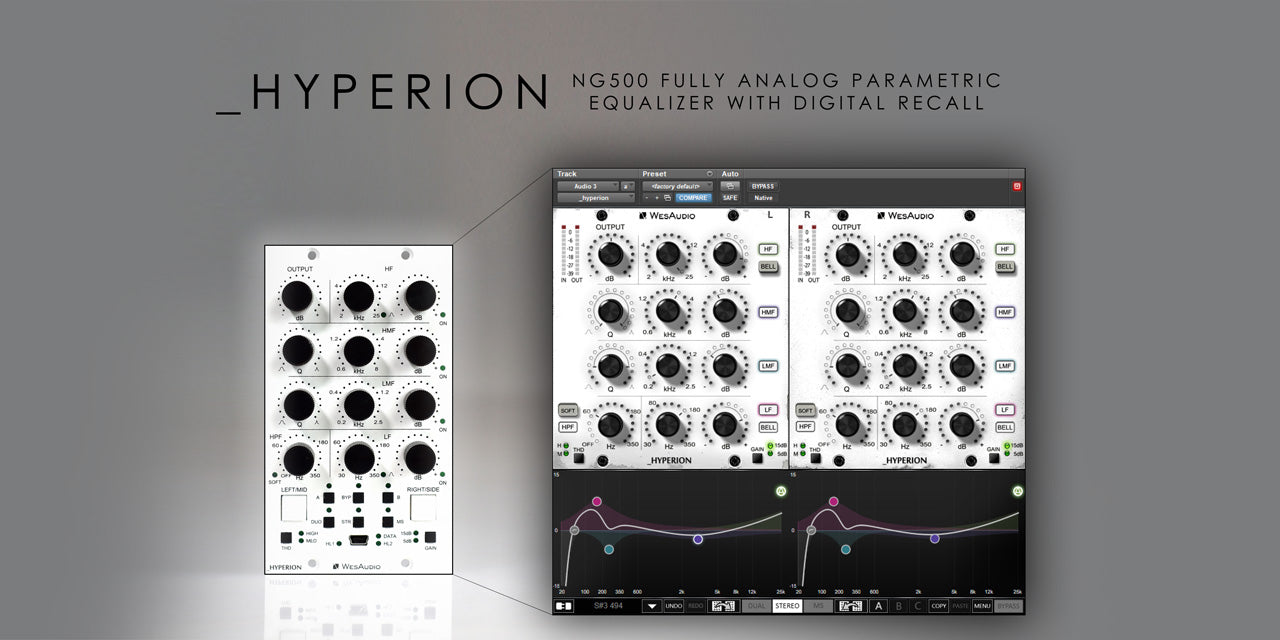 WesAudio | Hyperion NG500 500 Series Stereo Analog Equalizer with Digital Recall