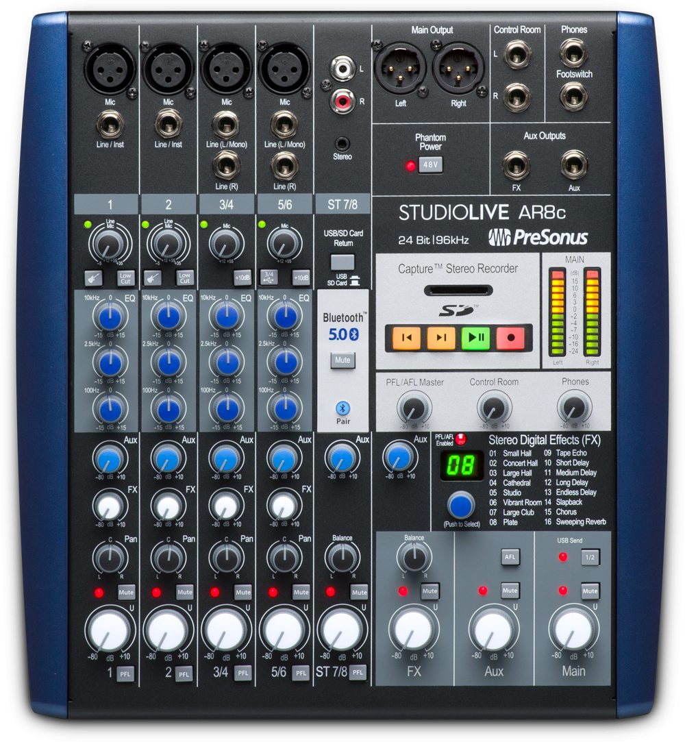PreSonus | StudioLive AR8c Mixer and Audio Interface with Effects