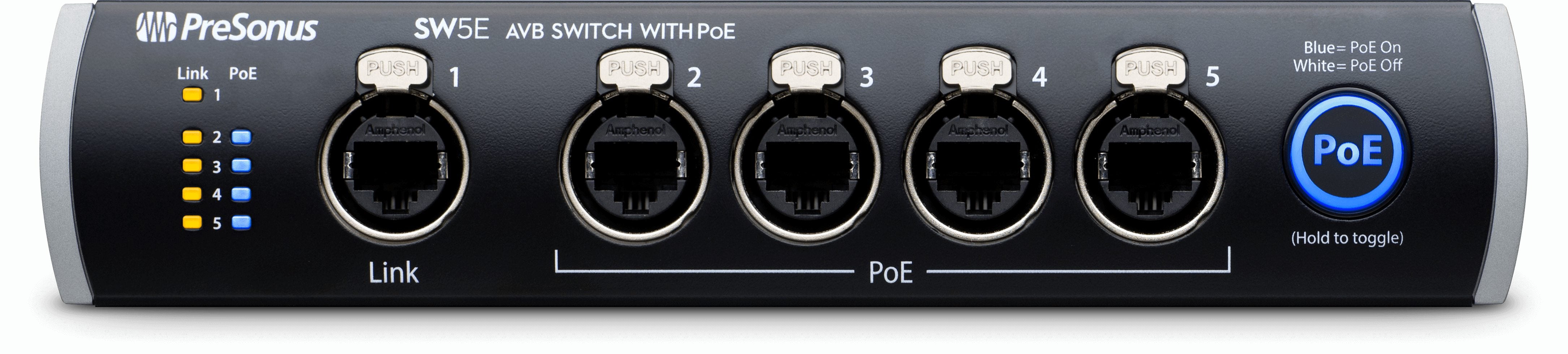 PreSonus SW5E 5-port Audio Video Bridging Switch w/ PoE