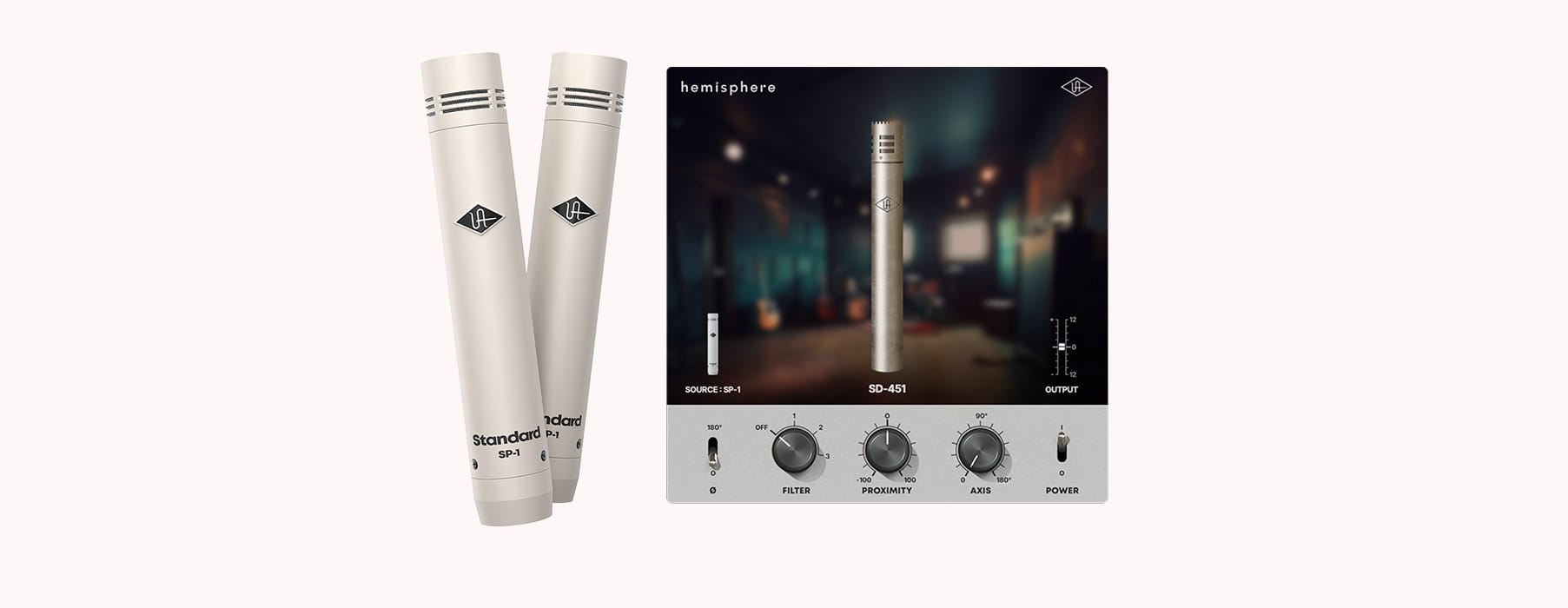 Universal Audio | SP-1 Standard Pencil Microphone Pair Includes Hemisphere mic modeling plug-in.