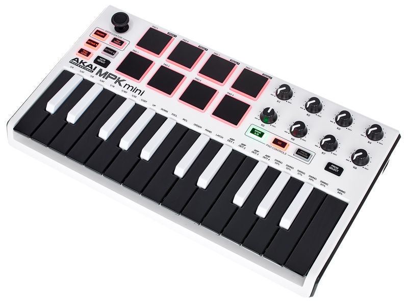 Akai Professional MPK Mini mkII Keyboard Controller - White with Reverse Keys