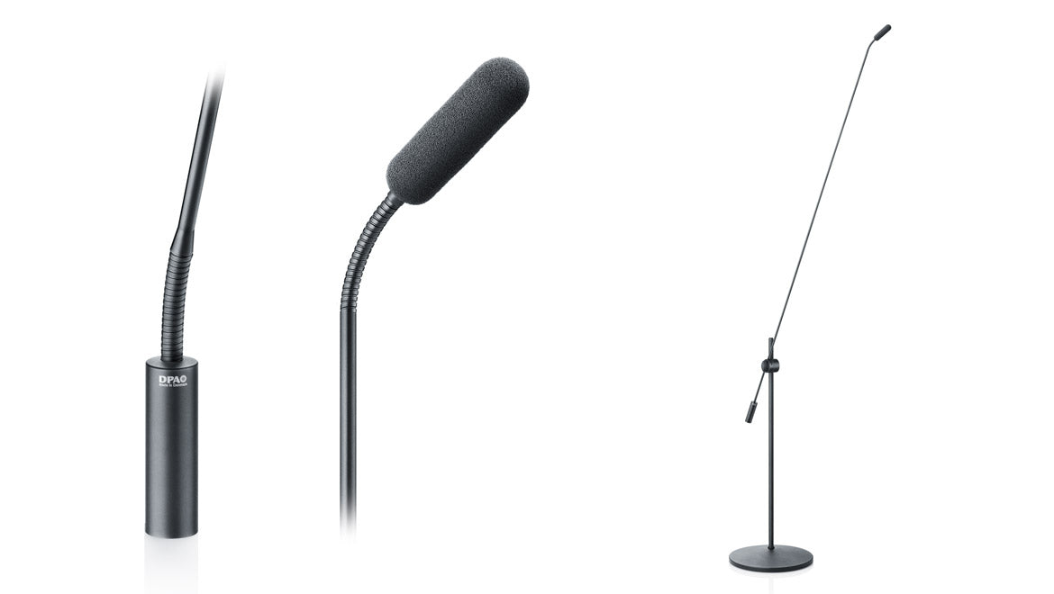 DPA d:sign™ 4098 Supercardioid Mic, Black, XLR, 122 cm Boom, Floor Stand, Single Mic