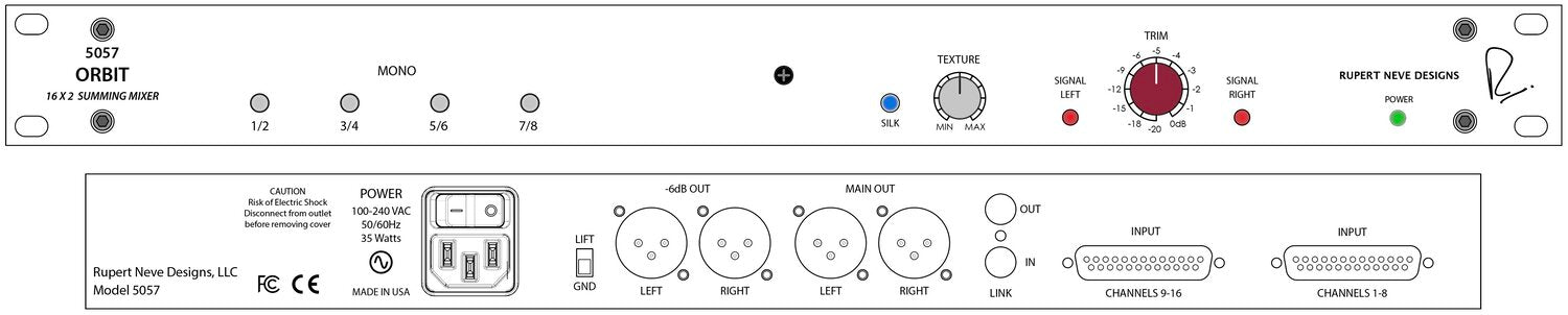 Rupert Neve Designs | 5057 ORBIT  16 x 2 Summing Mixer