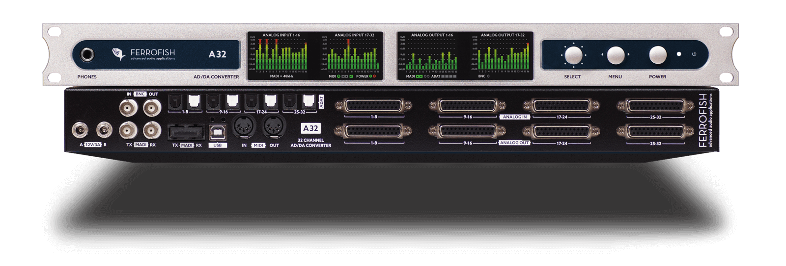 Ferrofish | A32 | 32 x 32 AD/DA<> MADI <> ADAT Converter