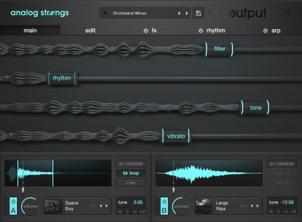 Output | Analog Strings Virtual Instrument Plug-in