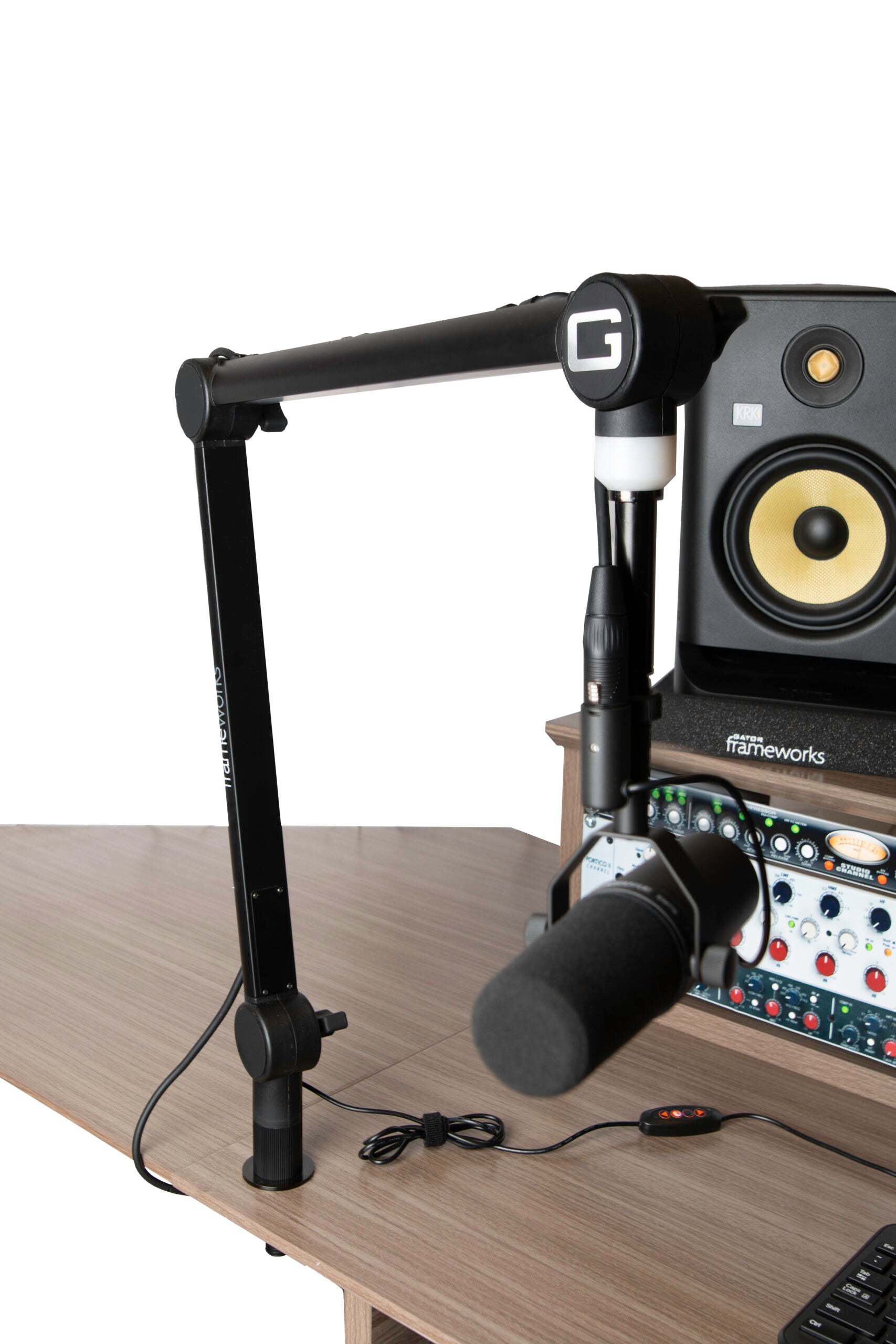 Gator Frameworks | Professional Broadcast Boom Mic Stand W/ Led Light