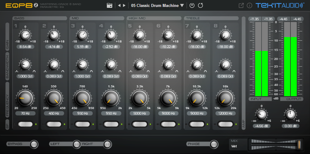 TEK'IT AUDIO | EQP8 2 Parametric Equalizer Plug-in
