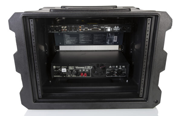Gator Cases | 8U, 19″ Deep Molded Audio Rack; w/ wheels