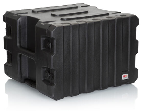 Gator Cases | 8U, 19″ Deep Molded Audio Rack; w/ wheels