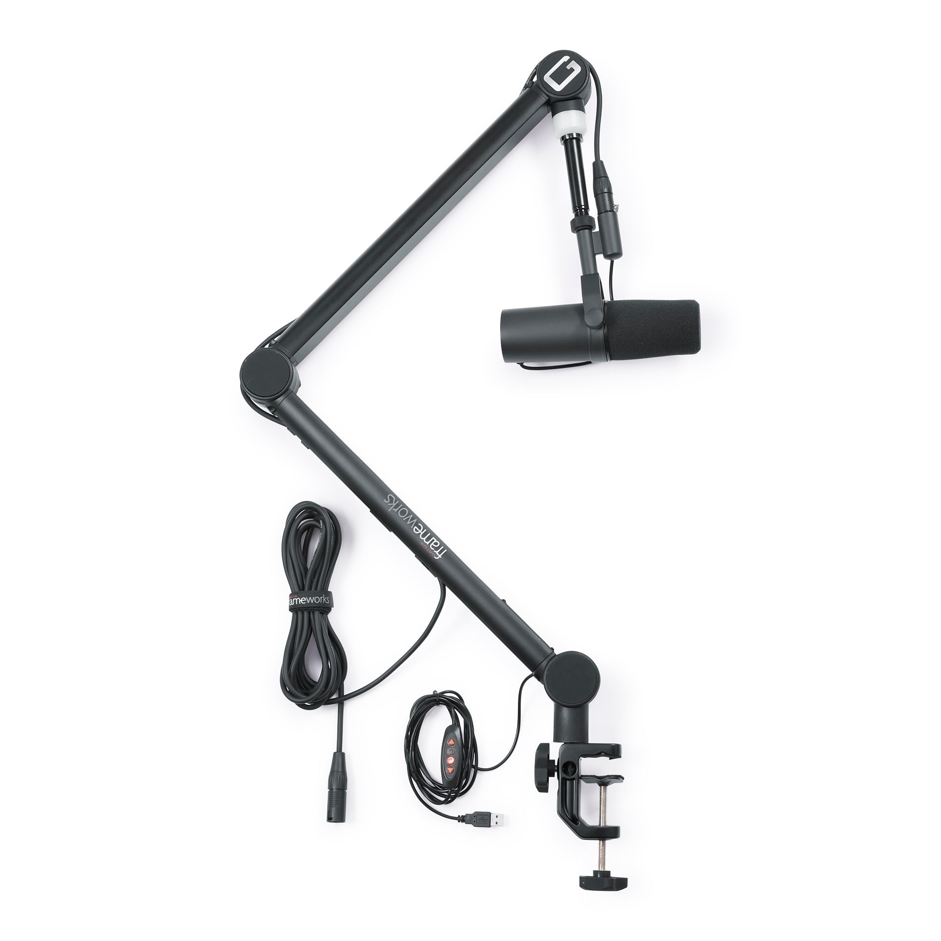 Gator Frameworks | Professional Broadcast Boom Mic Stand W/ Led Light