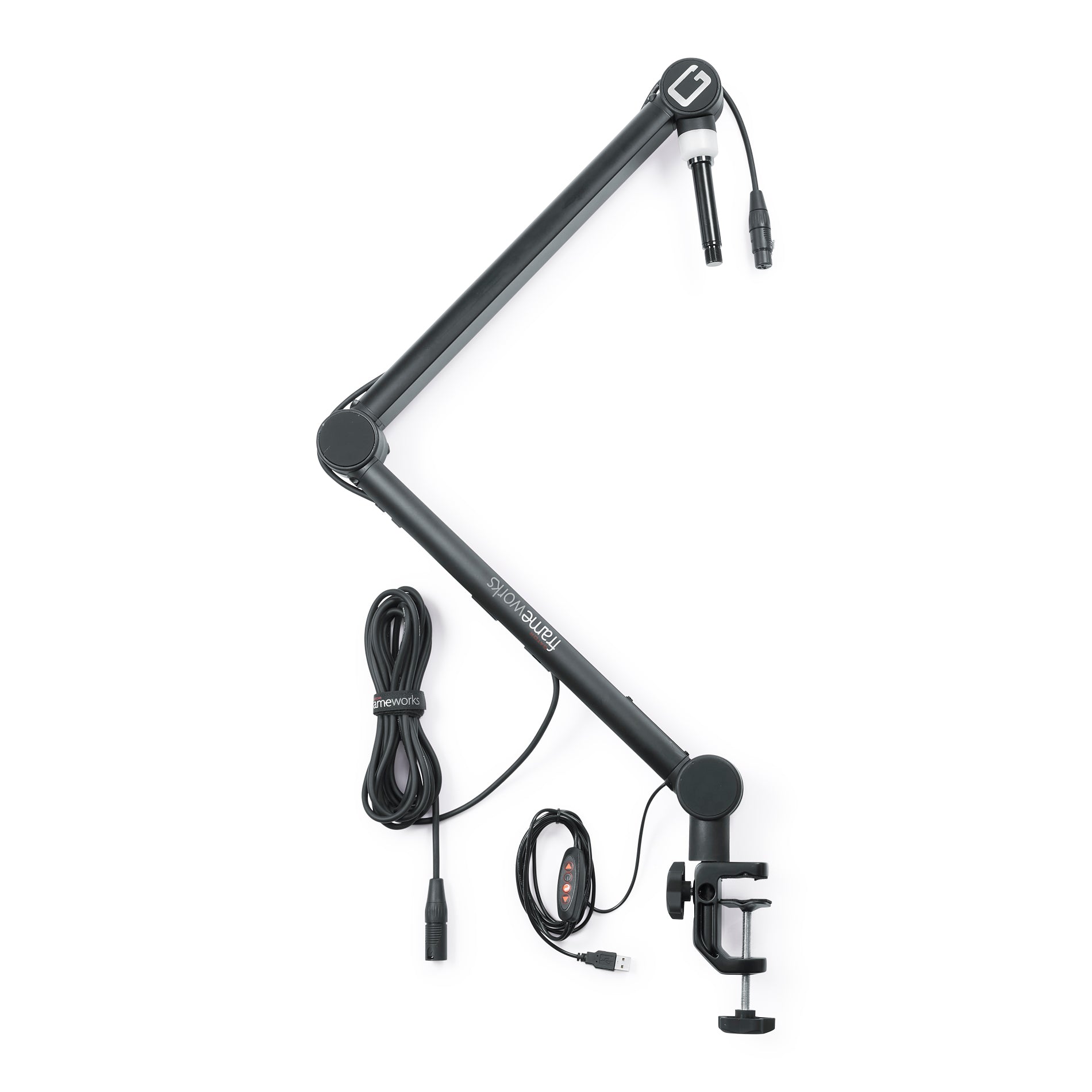 Gator Frameworks | Professional Broadcast Boom Mic Stand W/ Led Light