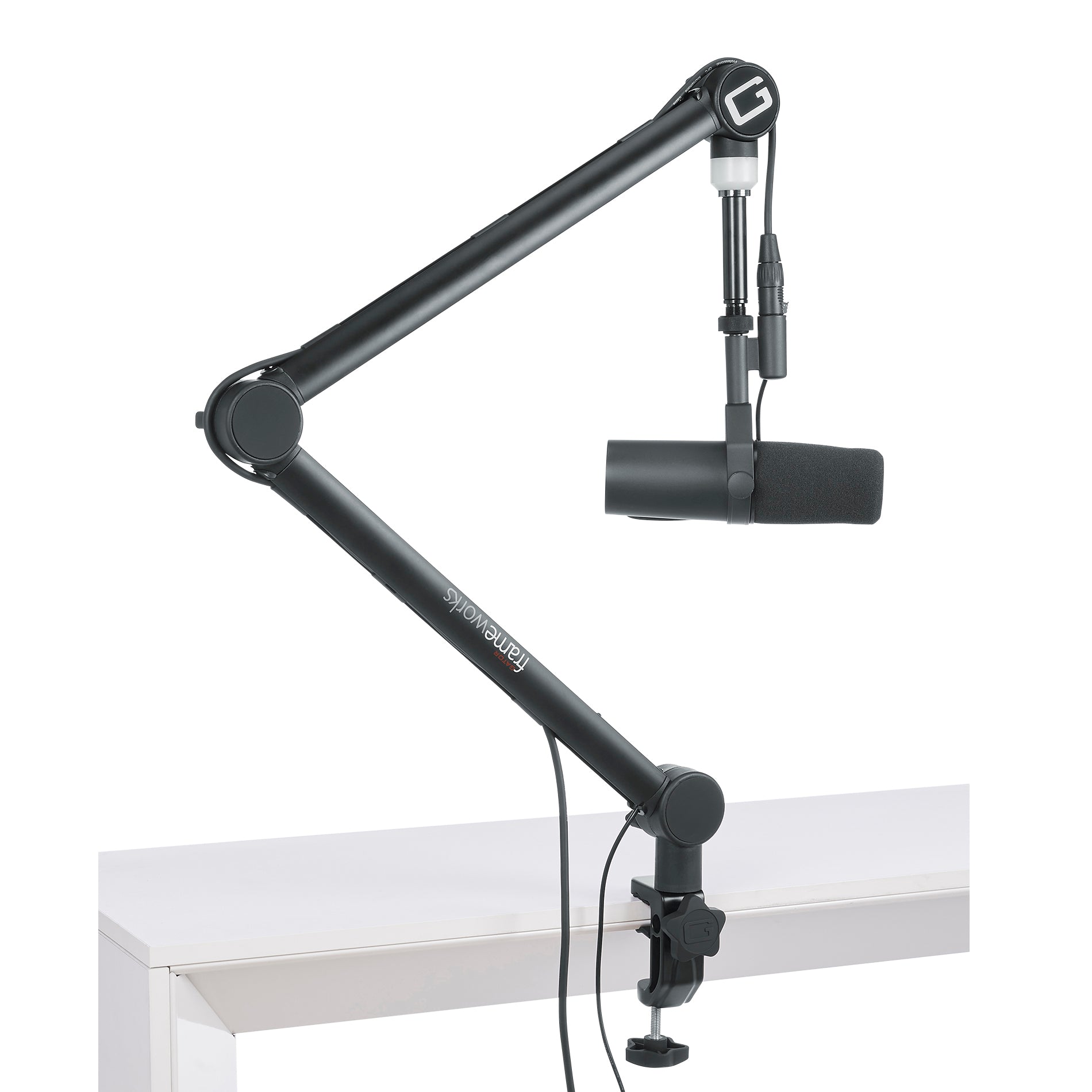 Gator Frameworks | Professional Broadcast Boom Mic Stand W/ Led Light