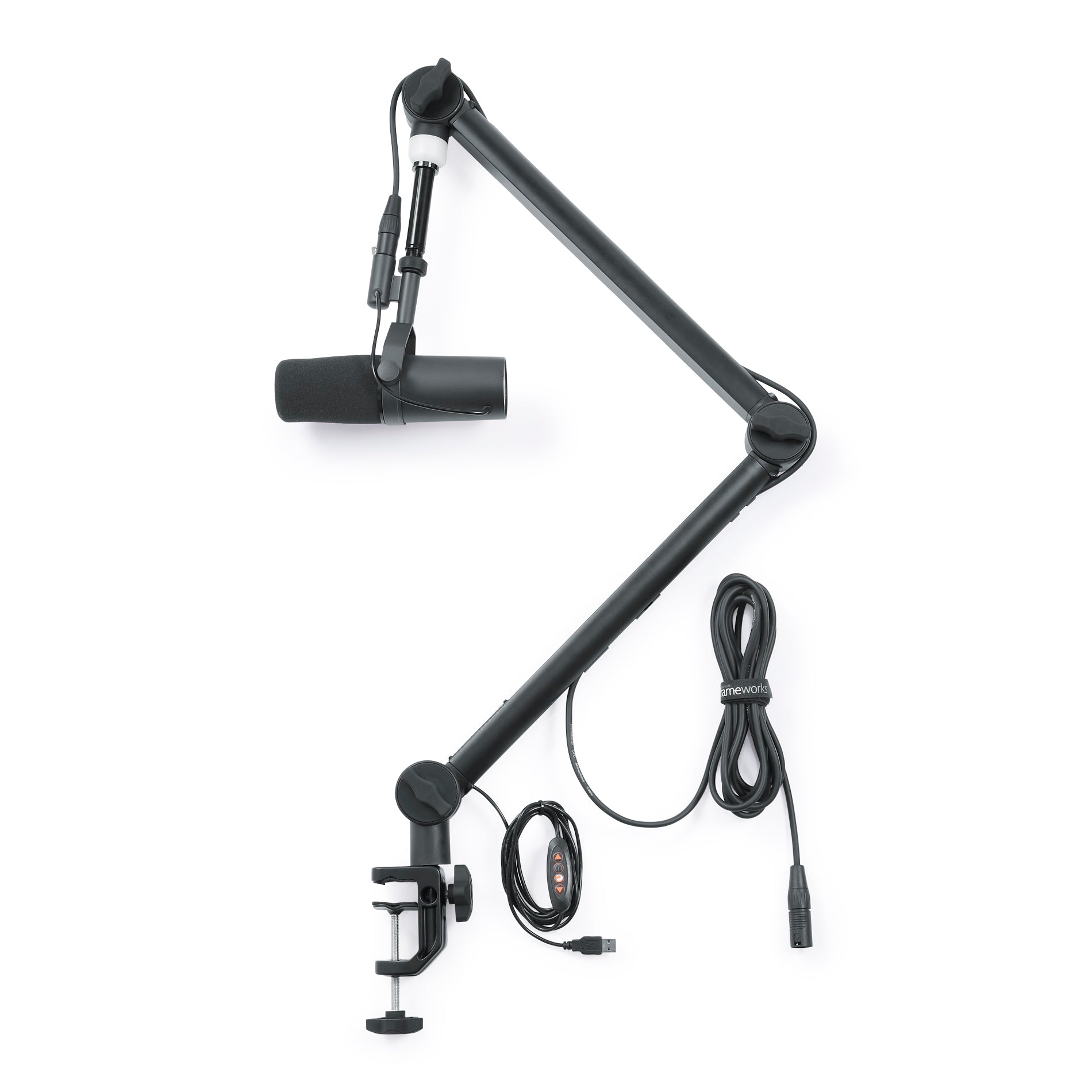 Gator Frameworks | Professional Broadcast Boom Mic Stand W/ Led Light