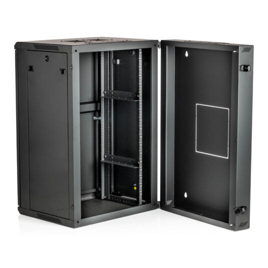 Gator Cases | 18U, 21″ Deep Sectional Wall Rack, Steel Door