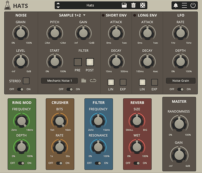 AudioThing | Hats Drum Synthesizer Plug-in