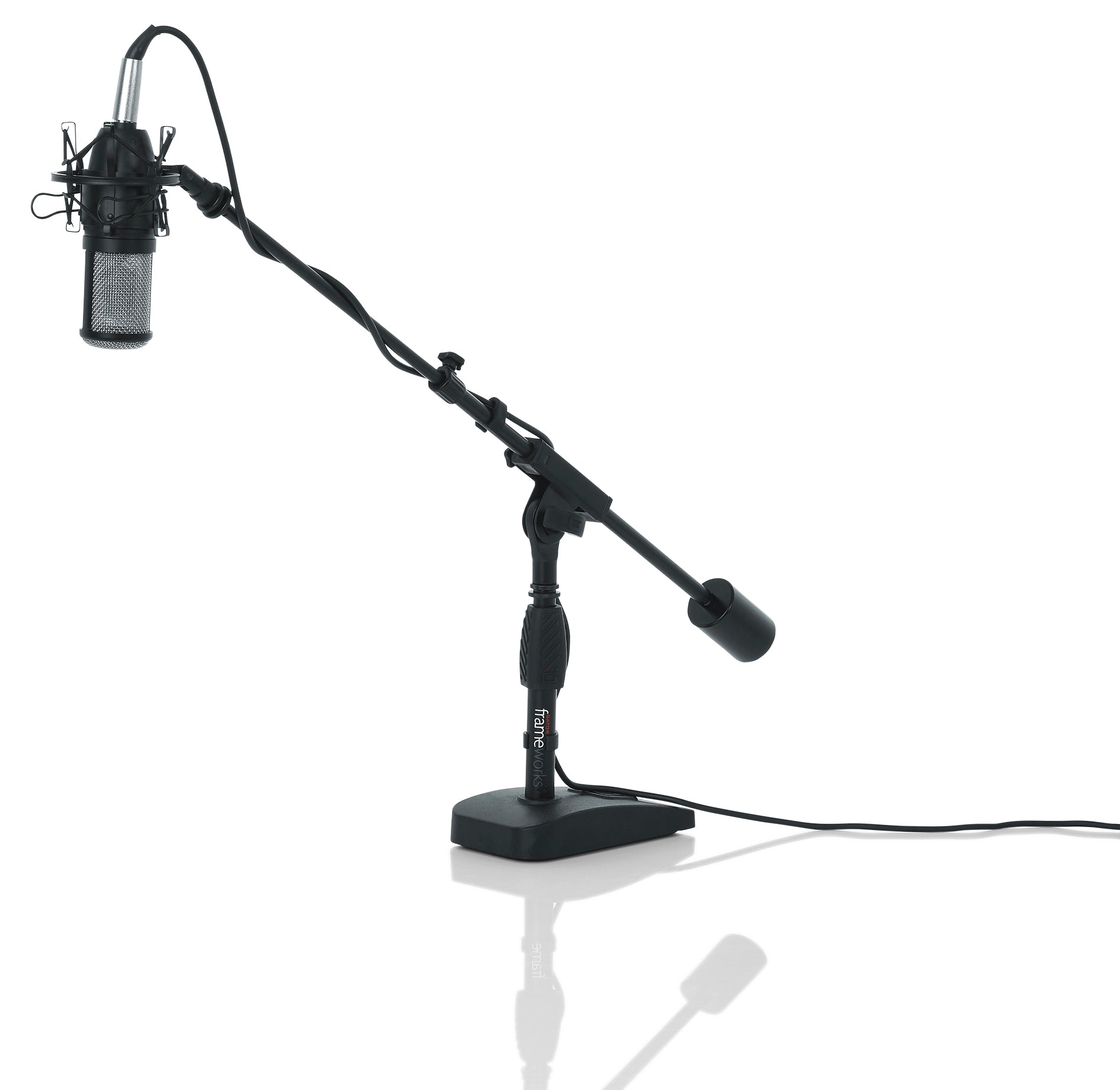 Gator Frameworks | Telescoping Boom Mic Stand Podcasting & Bass Drum