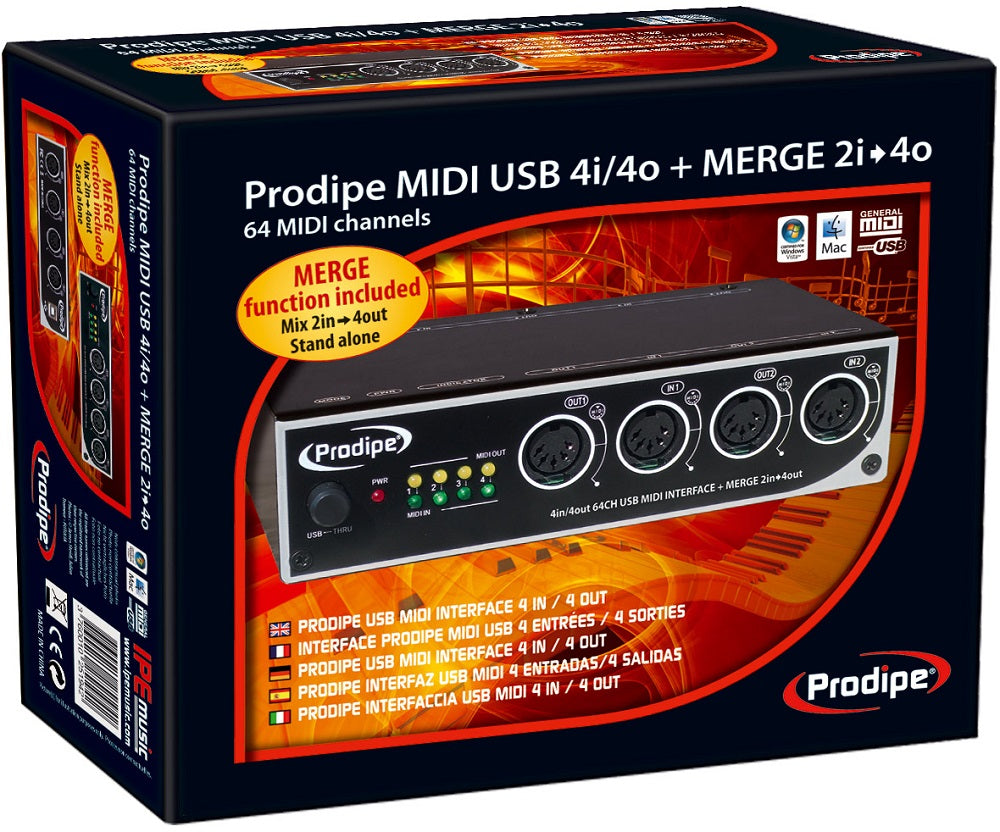 Prodipe Interface MIDI USB 4in/4out