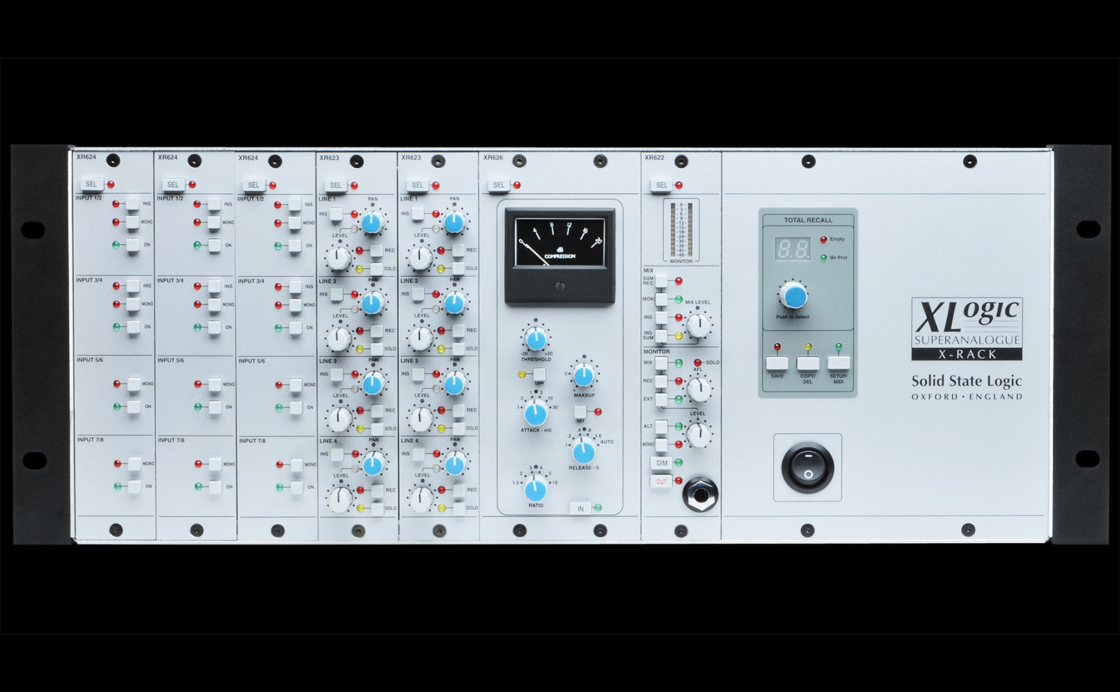 Solid State Logic X-Rack with 8 Dynamics Modules