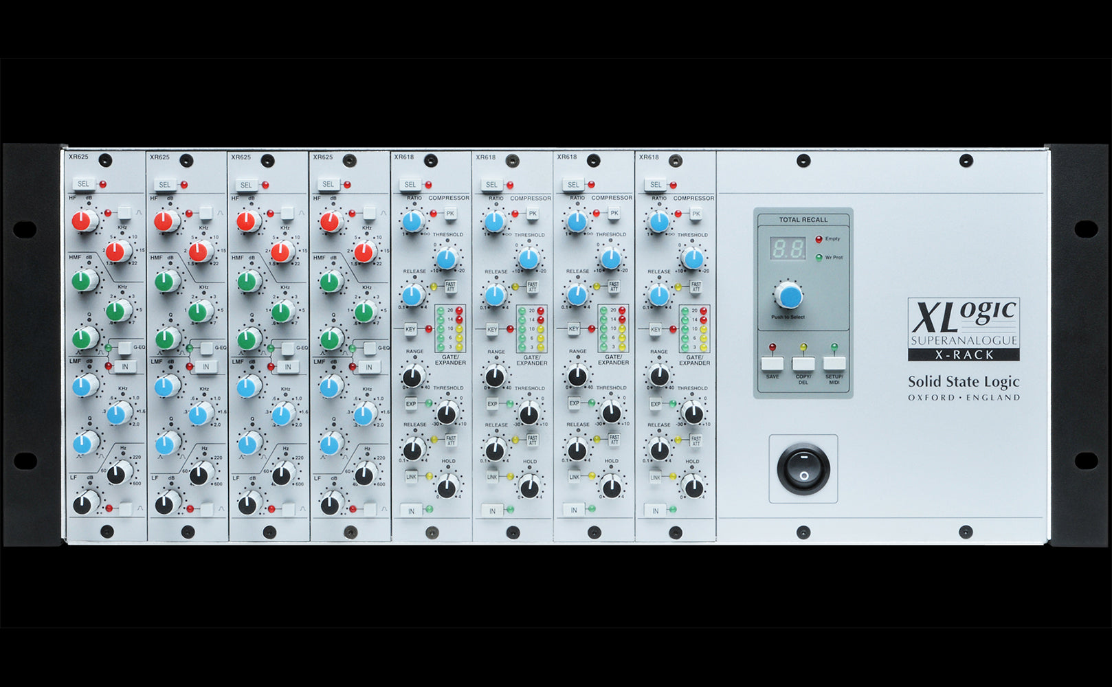 Solid State Logic X-Rack with 8 Dynamics Modules
