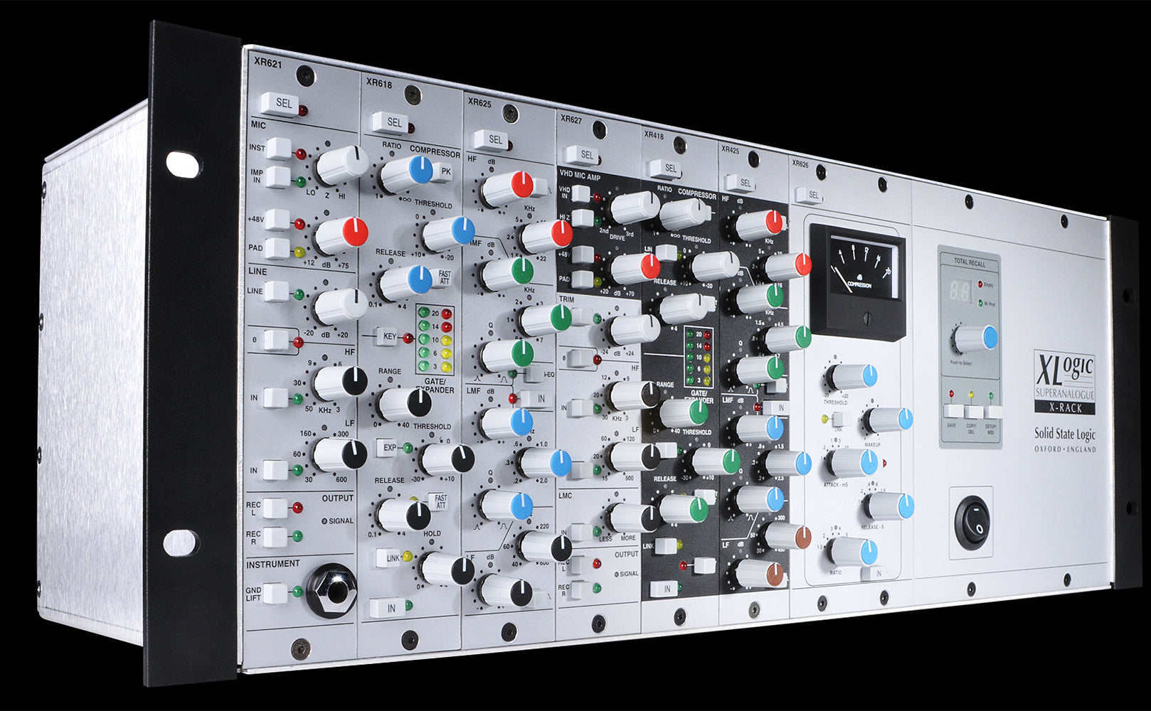 Solid State Logic X-Rack with 8 Dynamics Modules