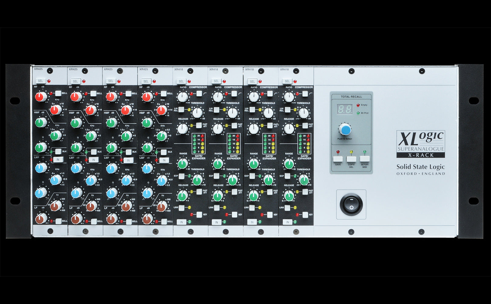 Solid State Logic X-Rack with 8 Dynamics Modules