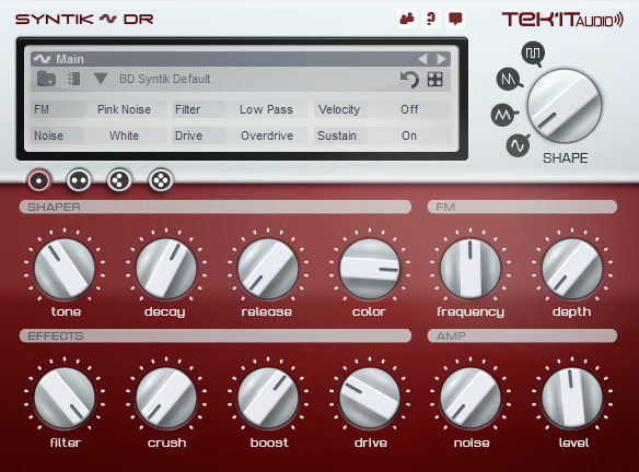 TEK'IT AUDIO | Syntik-DR Drum Synthesizer Plug-in