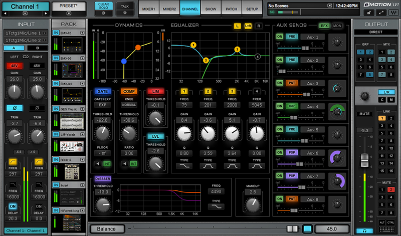 waves | eMotion LV1 Live Mixer  32 Stereo Channels Software