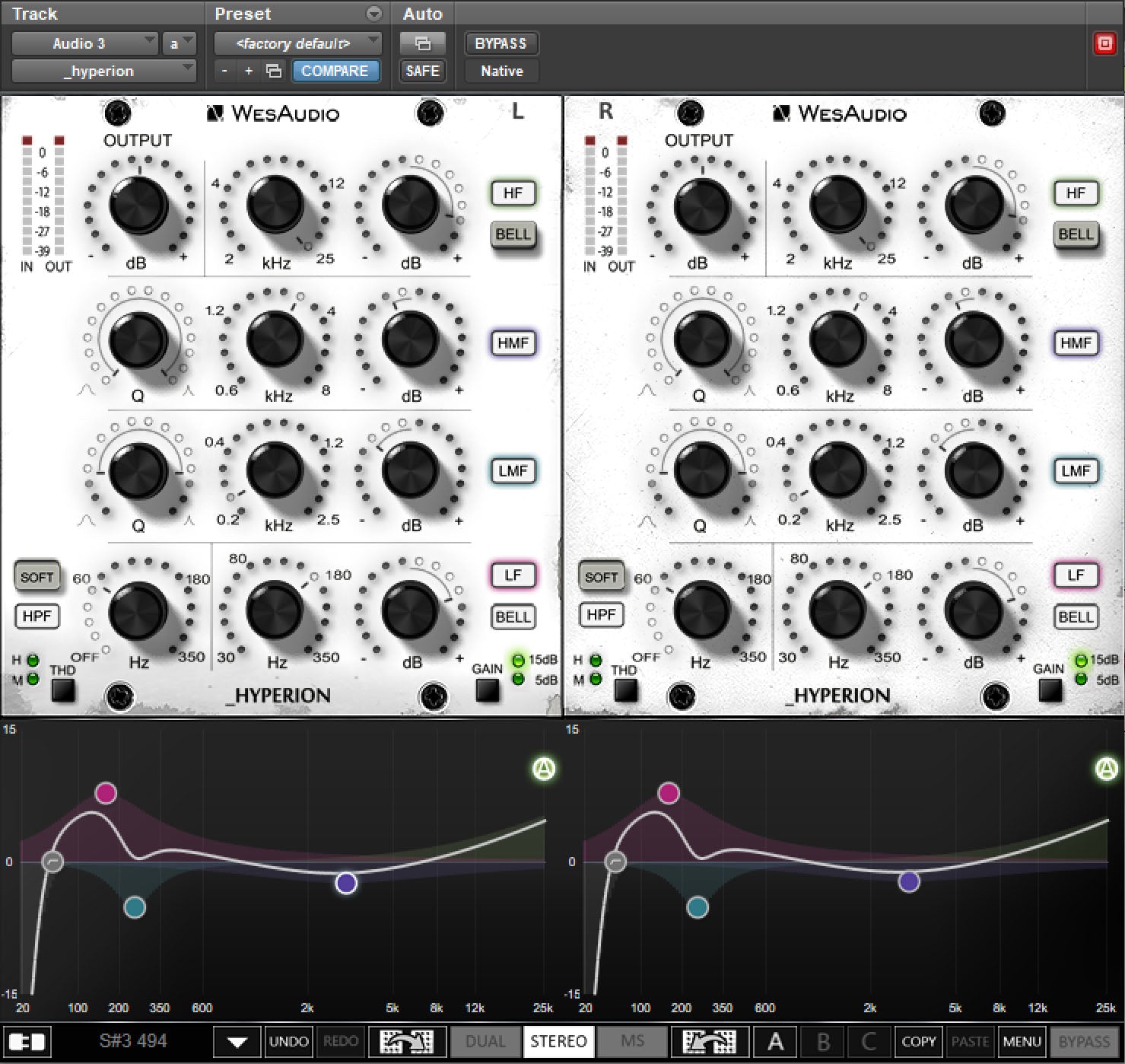 WesAudio | Hyperion NG500 500 Series Stereo Analog Equalizer with Digital Recall