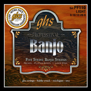 GHS Strings 5-STR BANJ,NICKEL PLATE,LT