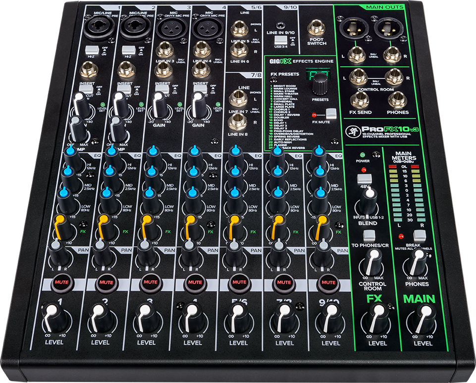 Mackie ProFX10v3 10-channel Mixer with USB and Effects