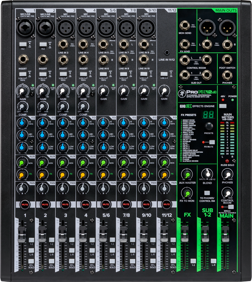 Mackie ProFX12v3 12-channel Mixer with USB and Effects