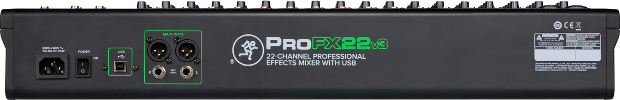 Mackie ProFX22v3 22-channel Mixer with USB and Effects