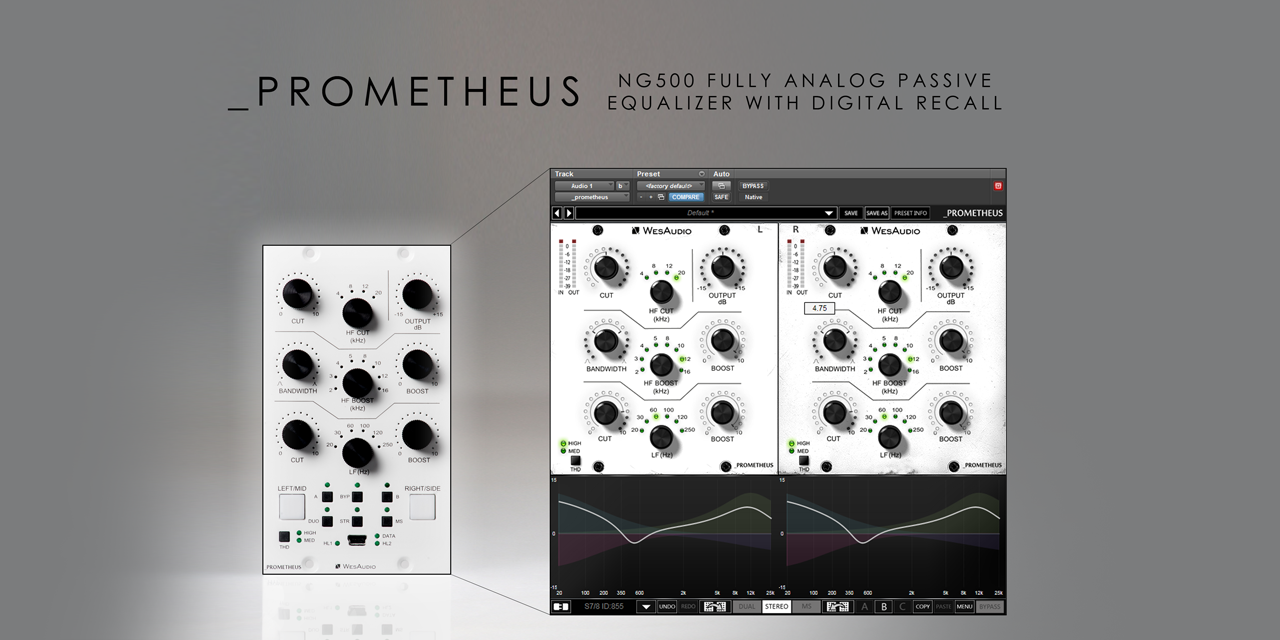 WesAudio | PROMETHEUS 500 Series Stereo Analog Passive EQ with digital Recall